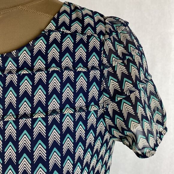 Pink Owl Summer Dress Medium Blue Turquoise Lightweight Flowy - Picture 4 of 14